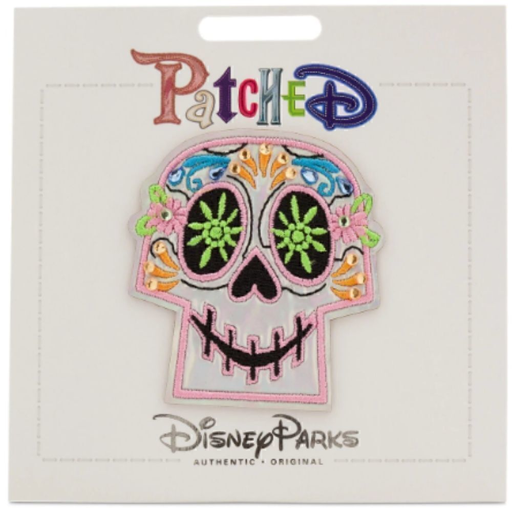 Disney Parks Coco Dia de Muertos Skull Candy Sugar Patch Embroidered Stones New